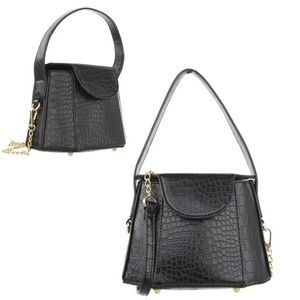 Black croc Crossbody